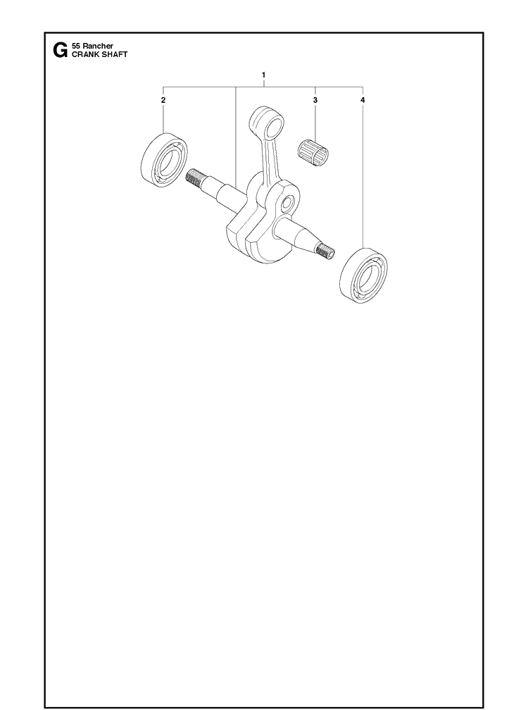 Crankshaft Diagram and Parts List for 55 (RANCHER)(20101400001-Current) Husqvarna Chainsaw