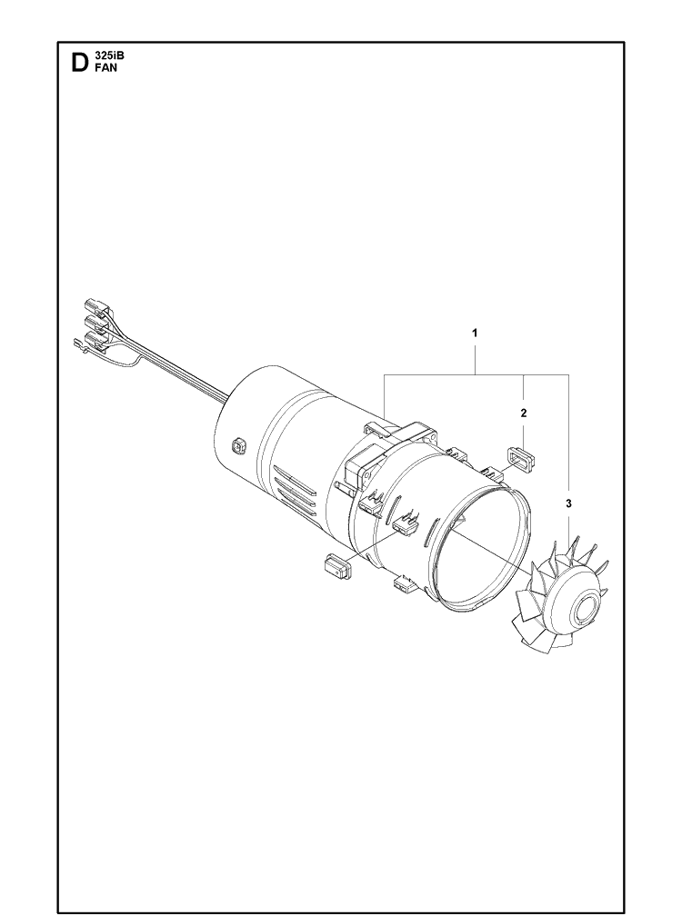 Fan Diagram and Parts List for 325IB  Husqvarna Leaf Blower / Vacuum