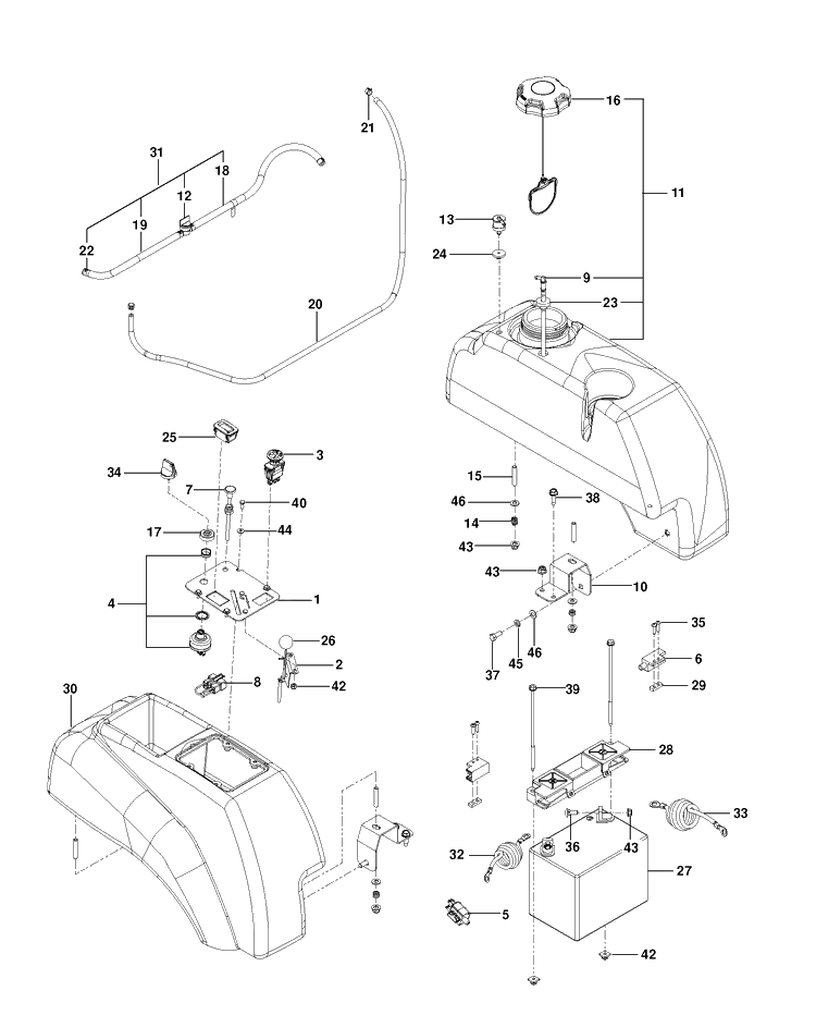 Ignition System Diagram and Parts List for MZ52 (967277401)(2013-07) Husqvarna Lawn Mower