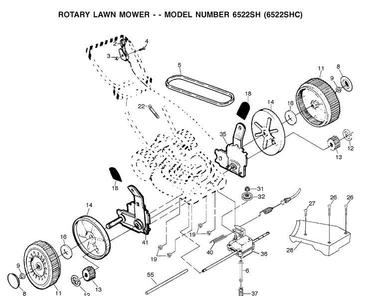 Repair Parts 2 Diagram and Parts List for 6522SH (954222718)(2001-11) Husqvarna Lawn Mower