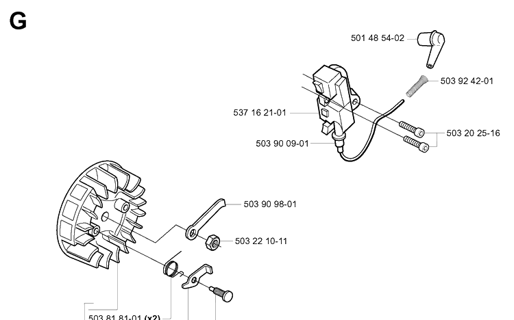 Cylinder Cover Diagram and Parts List for 338XPT 20031800001-20034400000 Husqvarna Chainsaw