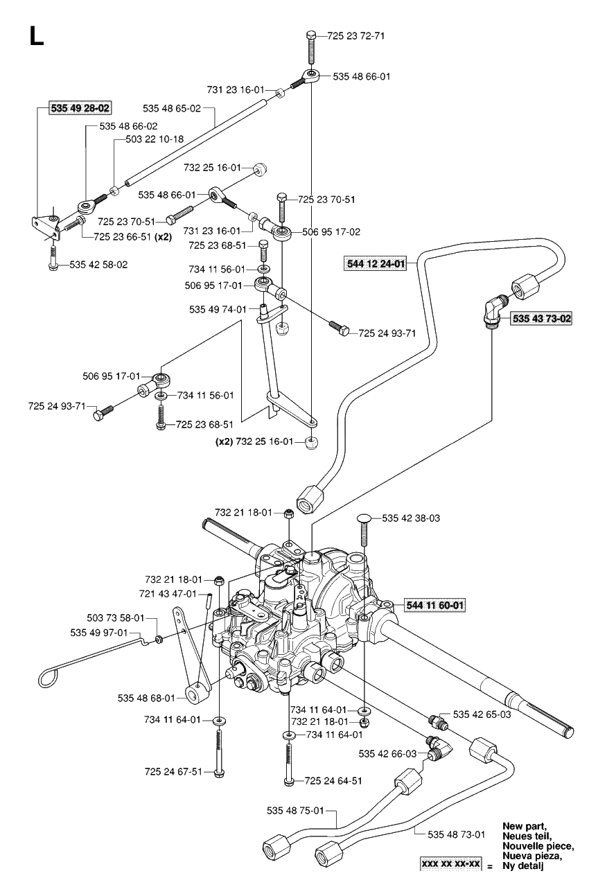 Transmission Diagram and Parts List for R15-V2AWD (965080101)(2006-01) Husqvarna Lawn Tractor