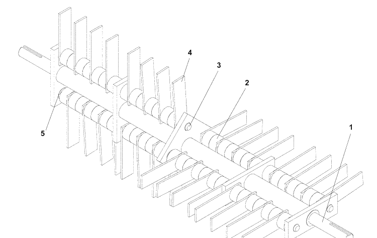 Flail Reel Assembly Diagram and Parts List for DT22BNR (968999367)(2005-11) Husqvarna Seeder