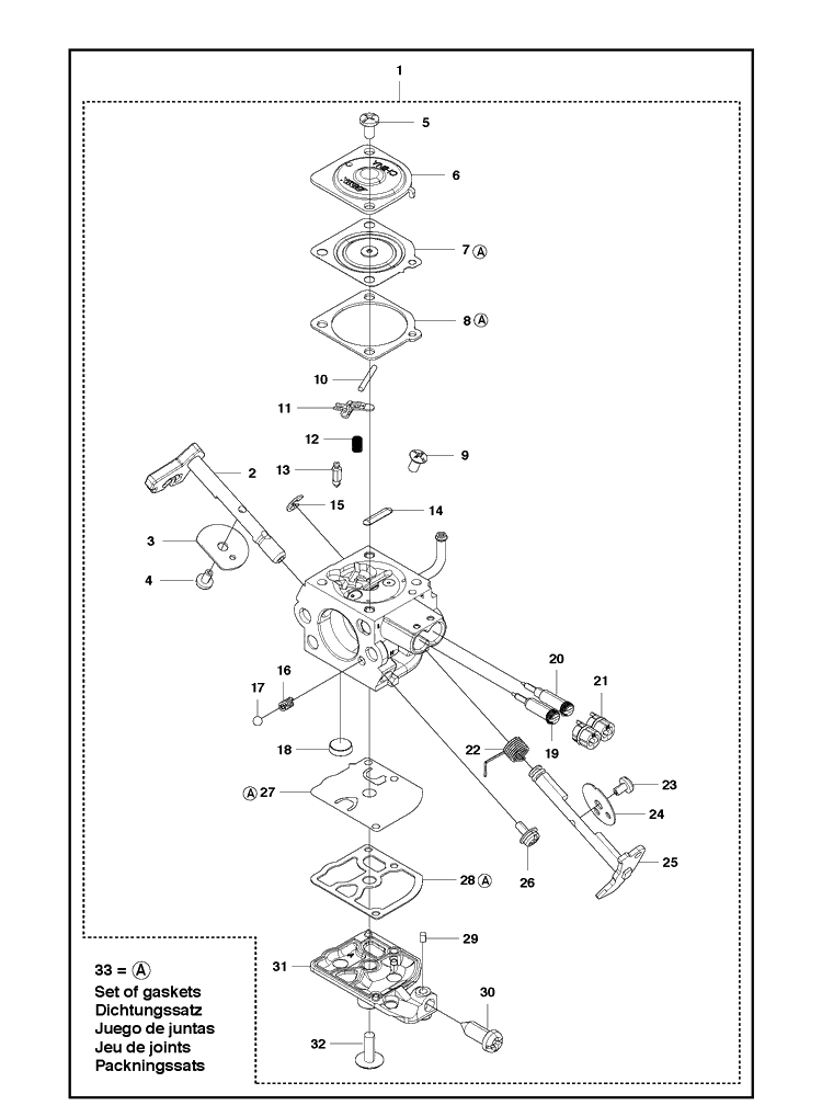 Carburetor Details 2 Diagram and Parts List for 356BT  Husqvarna Leaf Blower / Vacuum