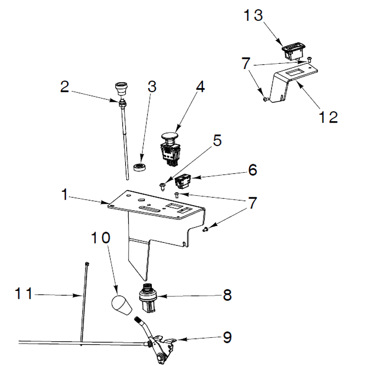 Control Panel Diagram and Parts List for Z454 (96798470101)(2020-04) Husqvarna Lawn Mower