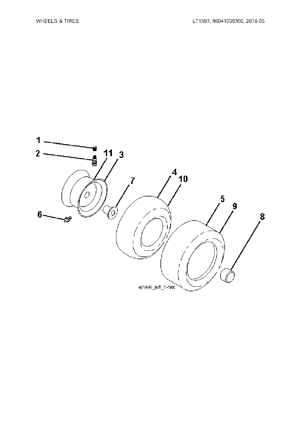 Wheels and tires Diagram and Parts List for LT1597-96041039300  Husqvarna Lawn Tractor