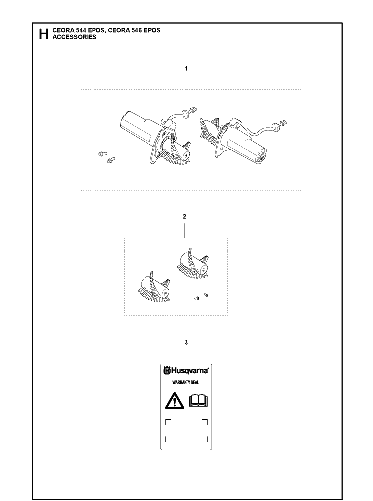 Accessories Diagram and Parts List for CEORA546EPOS  Husqvarna Lawn Mower