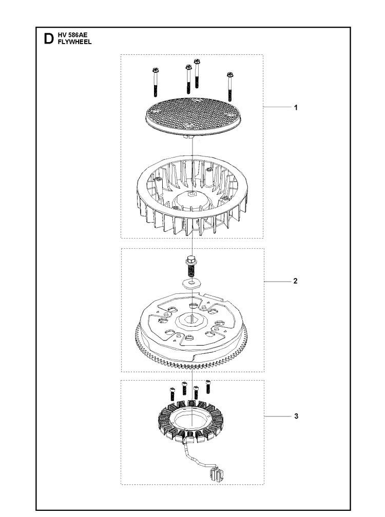 Flywheel And Ignition Module Diagram and Parts List for 531262201 2022-01 Husqvarna Engine