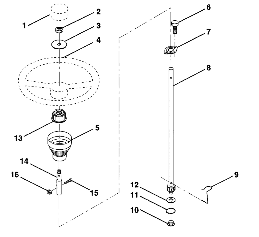 Steering Wheel Diagram and Parts List for LR12 (954002701-D)(1996-01) Husqvarna Lawn Tractor
