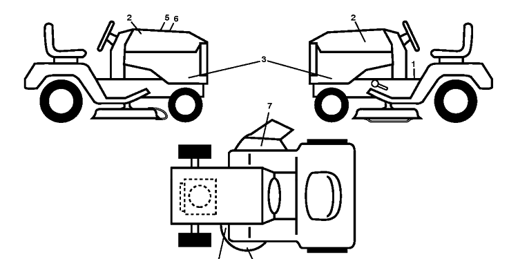 Decals Diagram and Parts List for YTH22K48 (96043025300)(2017-10) Husqvarna Lawn Tractor