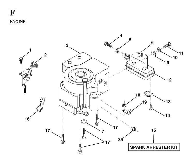 Engine And Cutting Equipment Diagram and Parts List for LTH130 (HE13H36D)(1997-03) Husqvarna Lawn Tractor