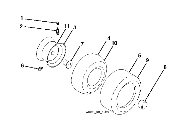 Wheels And Tires Diagram and Parts List for YTA19K42 (96043014201)(2012-12) Husqvarna Lawn Tractor