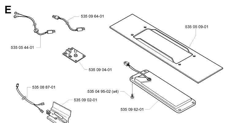 Battery And Electronics 3 Diagram and Parts List for G1 1998-2003 Husqvarna Lawn Mower
