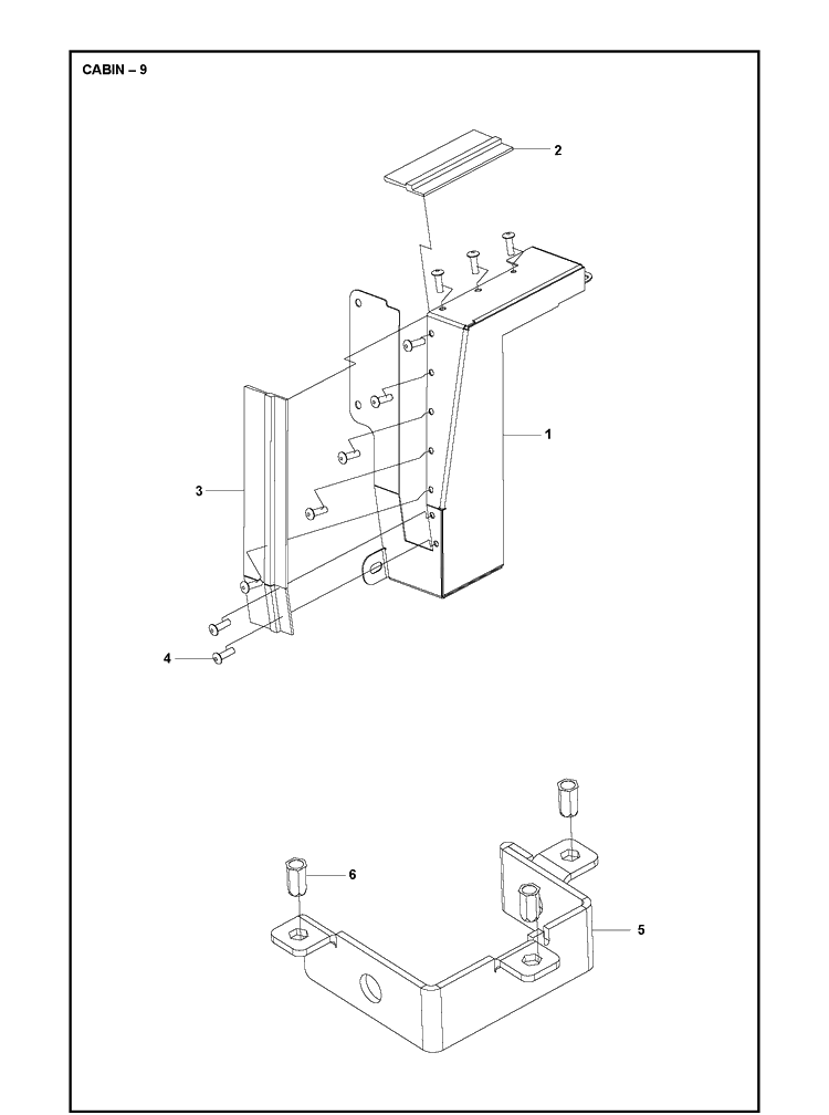 Cabin 2 Diagram and Parts List for P525  Husqvarna Lawn Mower