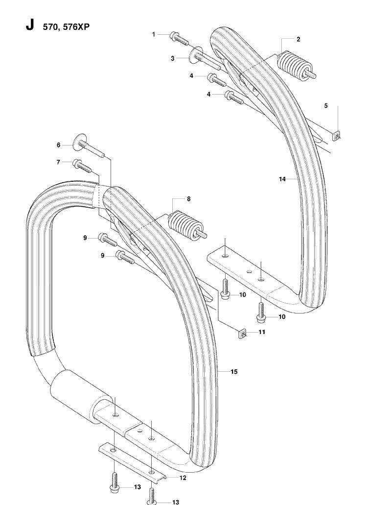 Handle Diagram and Parts List for 576XP-576XPEPA 20083100001-20100100000 Husqvarna Chainsaw