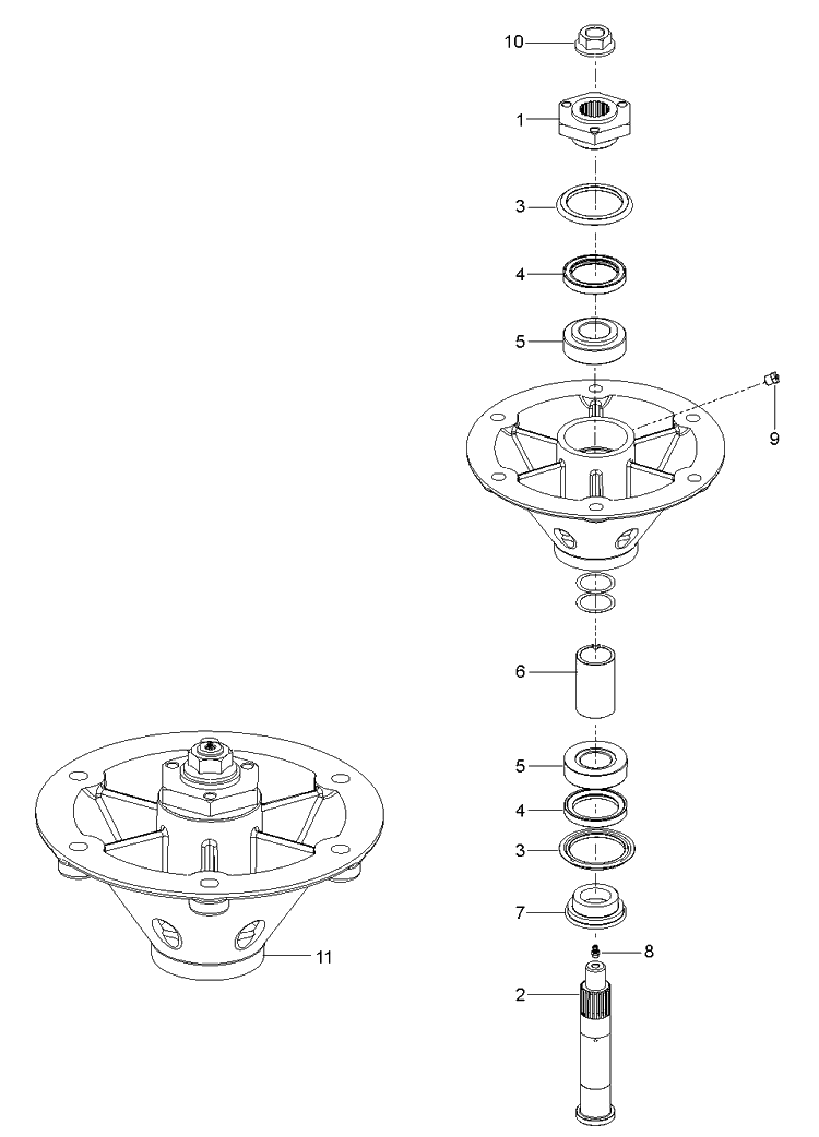 Spindle Diagram and Parts List for Z554X (9679300100)(2018-08) Husqvarna Lawn Mower