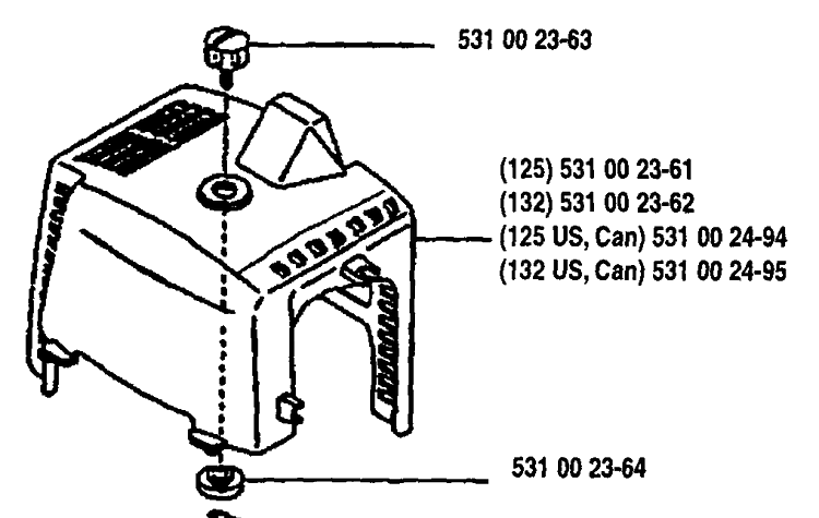Cover Diagram and Parts List for 125L 1993-04 Husqvarna Trimmer