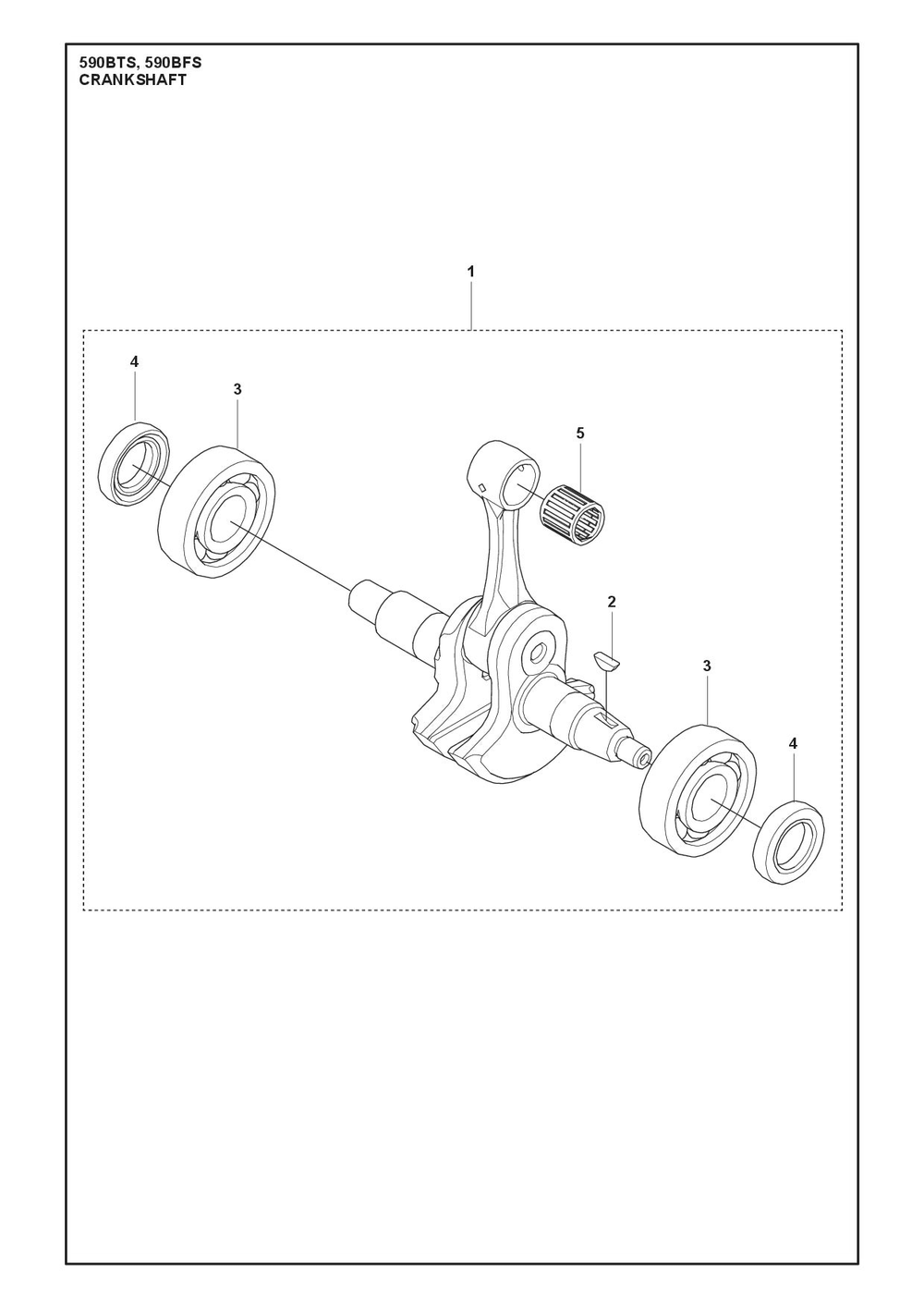 Crankshaft Diagram and Parts List for 590BTS  Husqvarna Leaf Blower / Vacuum