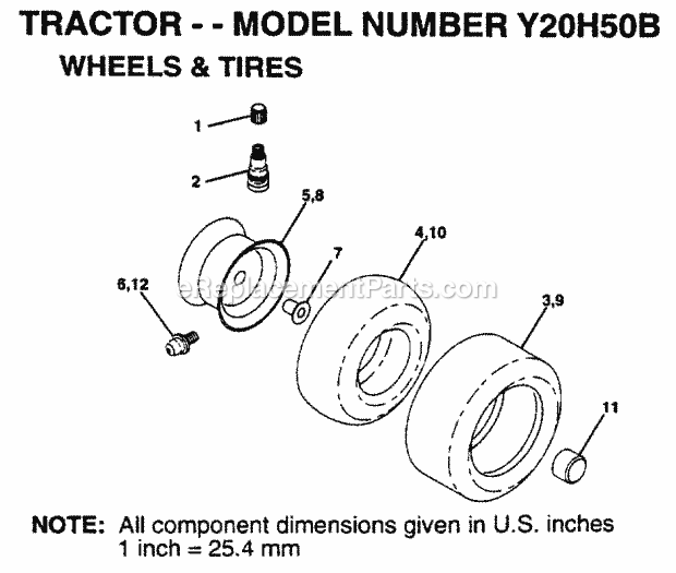 Transaxle Pump Diagram and Parts List for Y20H50B 1995 Husqvarna Lawn Tractor