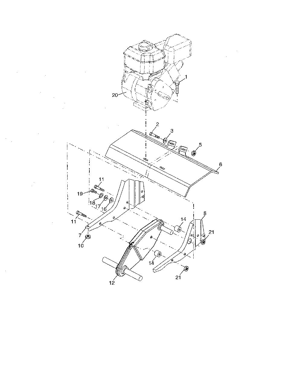 Transmission Diagram and Parts List for 917250093  Husqvarna Tiller