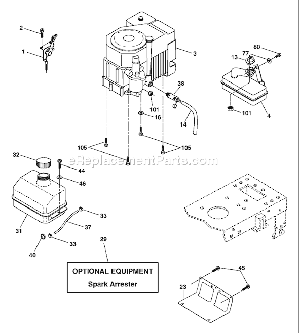 Page E Diagram and Parts List for YTH1842B (954569790) (2002-12) Husqvarna Lawn Tractor