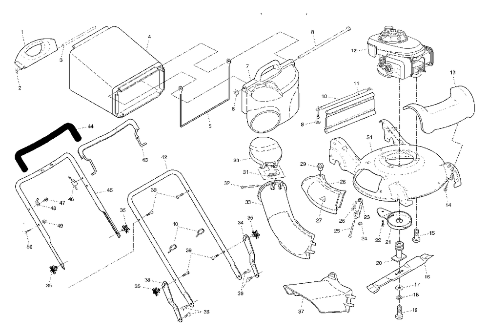 Repair Parts (A) Diagram and Parts List for 55R21HV (954223210-A)(2003-06) Husqvarna Lawn Mower