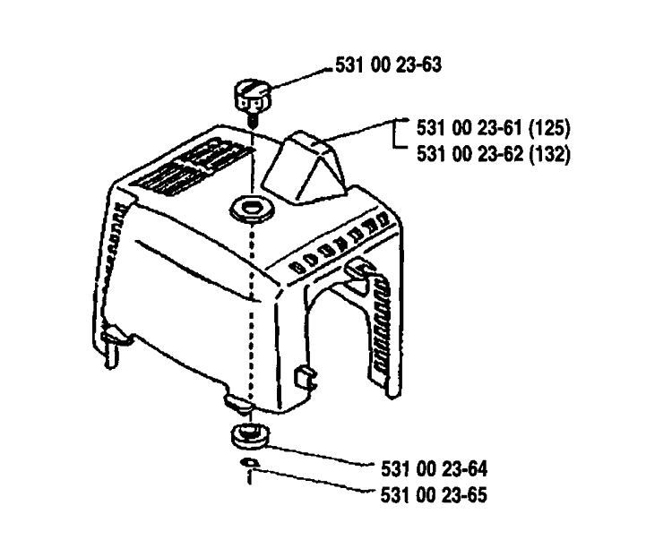 Cover Diagram and Parts List for 132RB 1991-11 Husqvarna Brush Cutter