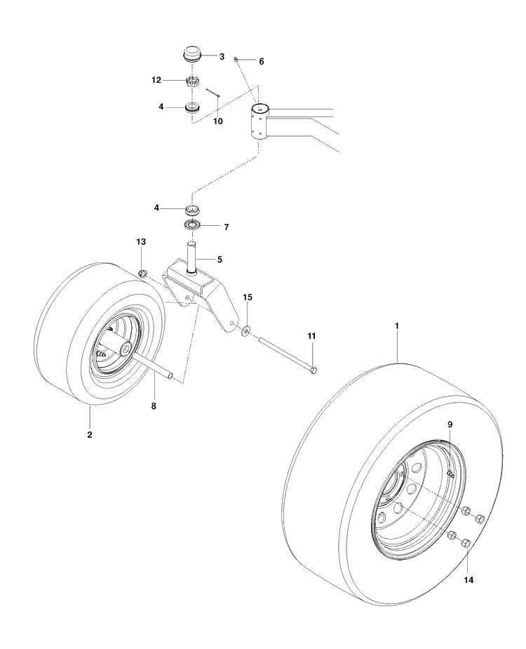 Wheels Tires Diagram and Parts List for MZ52 (967277404)(2013-08) Husqvarna Lawn Mower