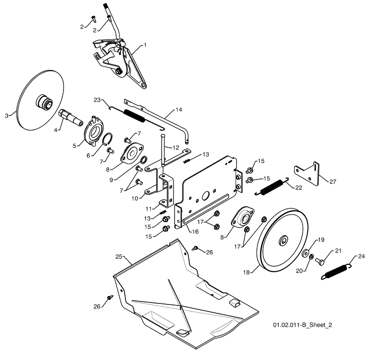 Drive 2 Diagram and Parts List for 1830SB (96193005000)(2009-08) Husqvarna Snow Blower