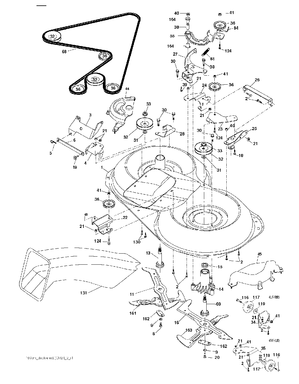 Mower Deck / Cutting Deck Diagram and Parts List for CTH220TWIN (96061019003)(2008-11) Husqvarna Lawn Tractor