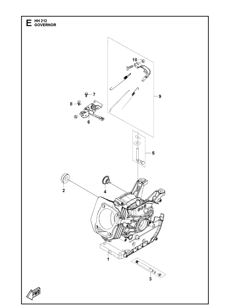 Governor Diagram and Parts List for 598609601 2021-07 Husqvarna Engine