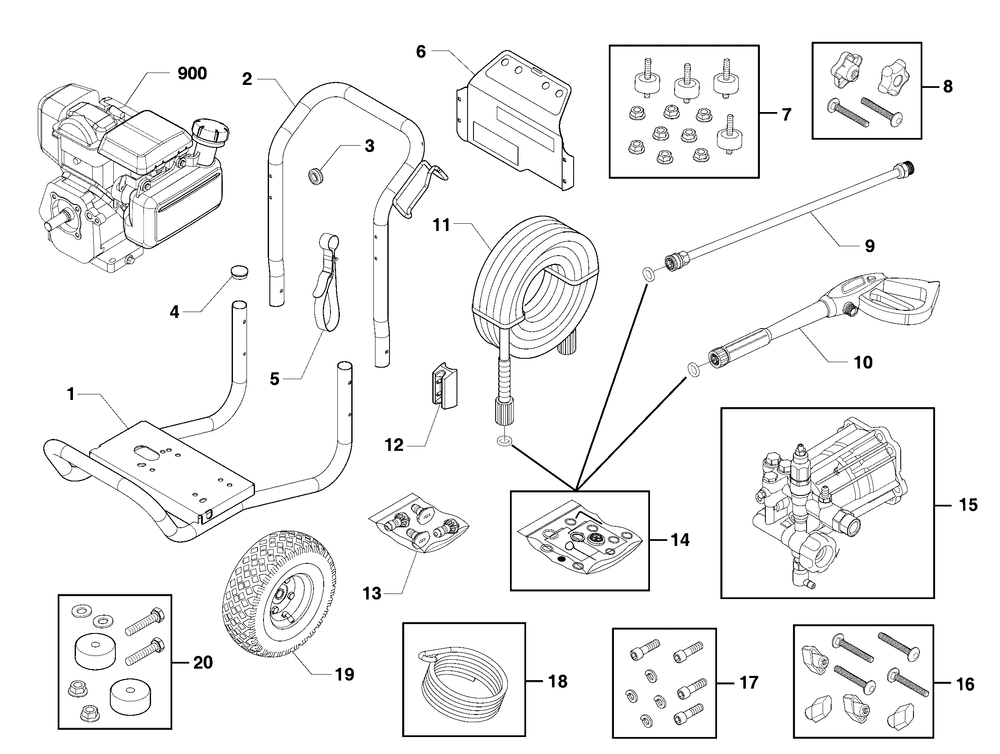 Main Unit (80027315) Diagram and Parts List for 020713  Husqvarna Pressure Washer