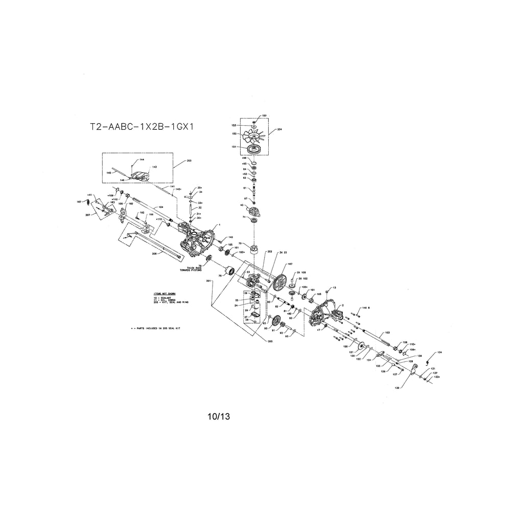 Transaxle Diagram and Parts List for 917289540  Husqvarna Lawn Tractor