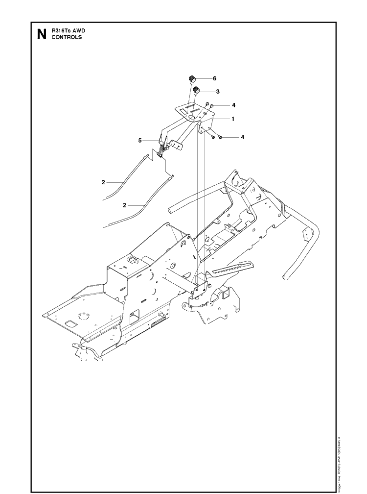 Controls Diagram and Parts List for R316TSAWD (966757701)(2012) Husqvarna Lawn Mower