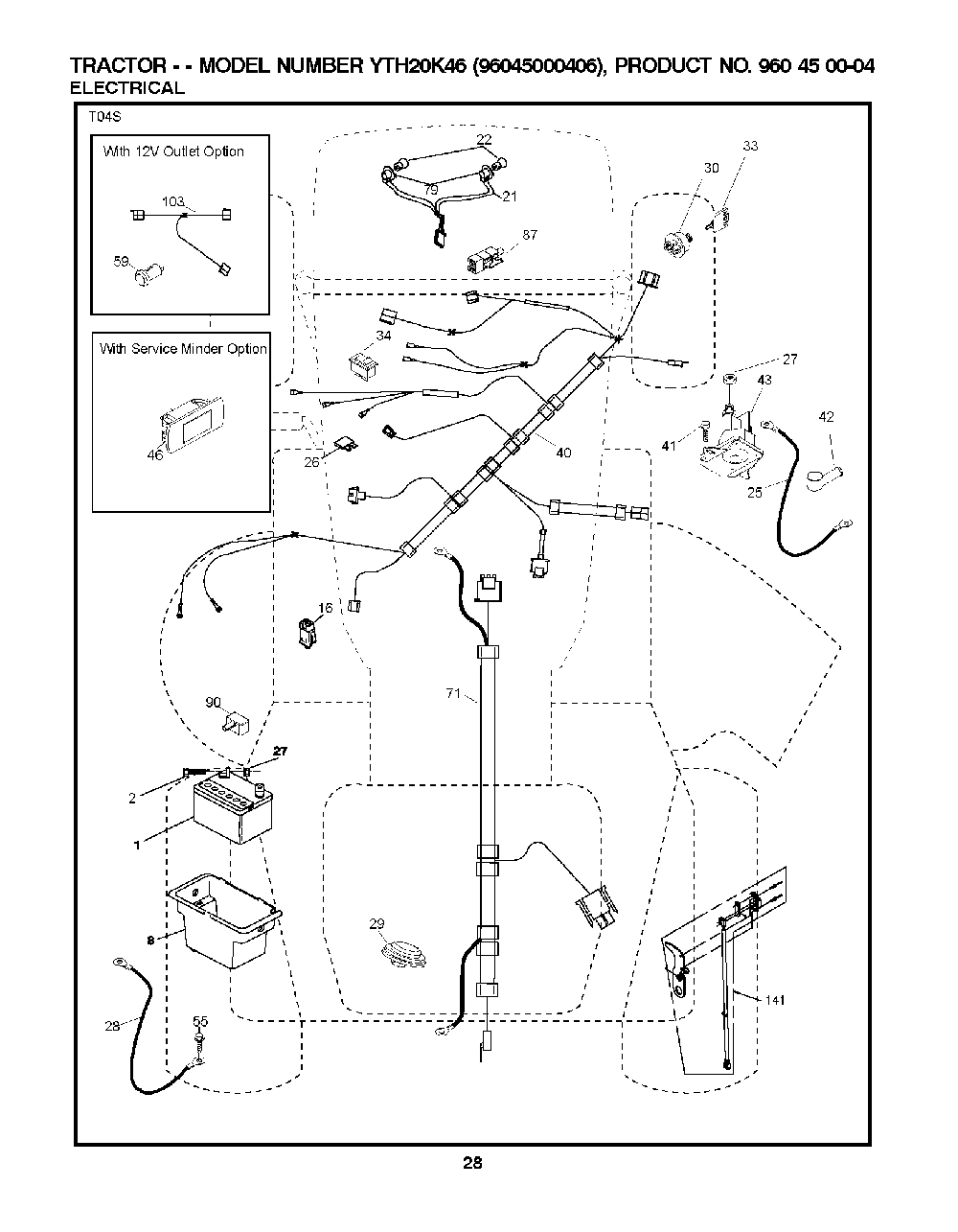 Electrical Diagram and Parts List for YTH20K4696045000406 2008-03 Husqvarna Lawn Tractor