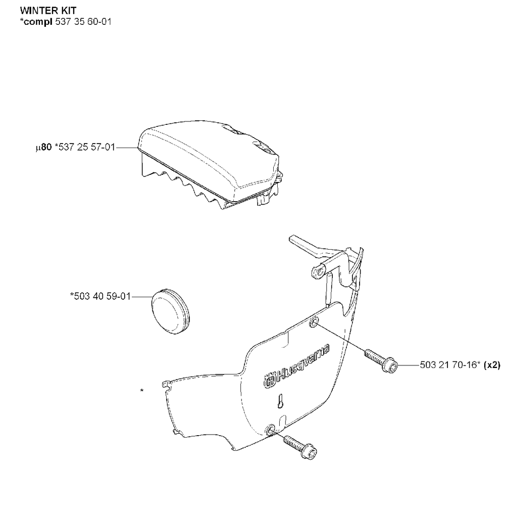 Winter Kit Diagram and Parts List for 455ERANCHER 2007-01 Husqvarna Chainsaw