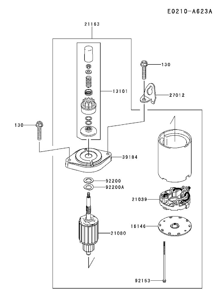 Starter Diagram and Parts List for FR730V-DS04 2017-09 Husqvarna Engine