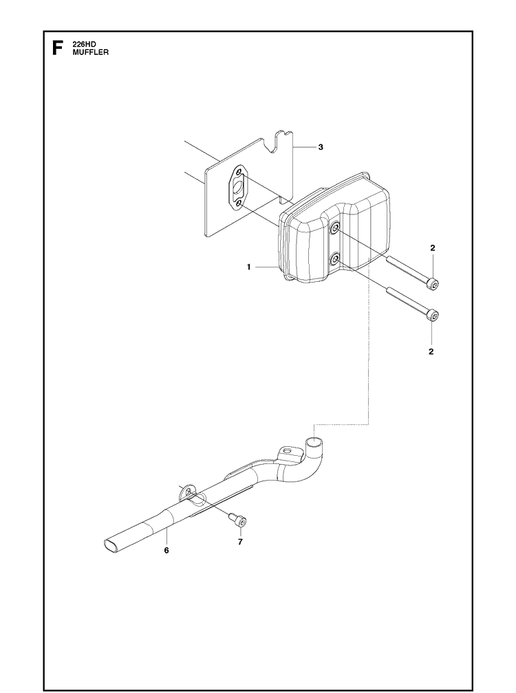 Muffler Diagram and Parts List for 226HD60S (967279804)(20171000001-Current) Husqvarna Hedge Trimmer