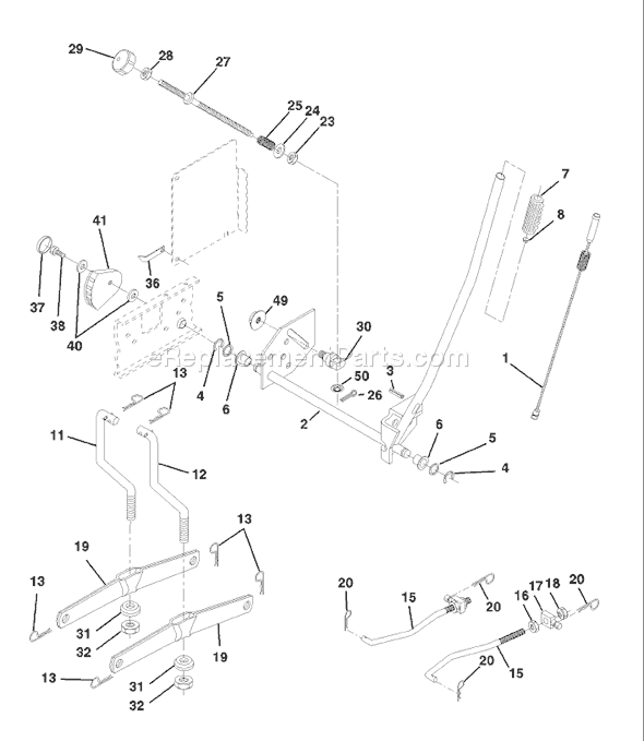 Page H Diagram and Parts List for YTH145 (954140015A) (1999-05) Husqvarna Lawn Tractor