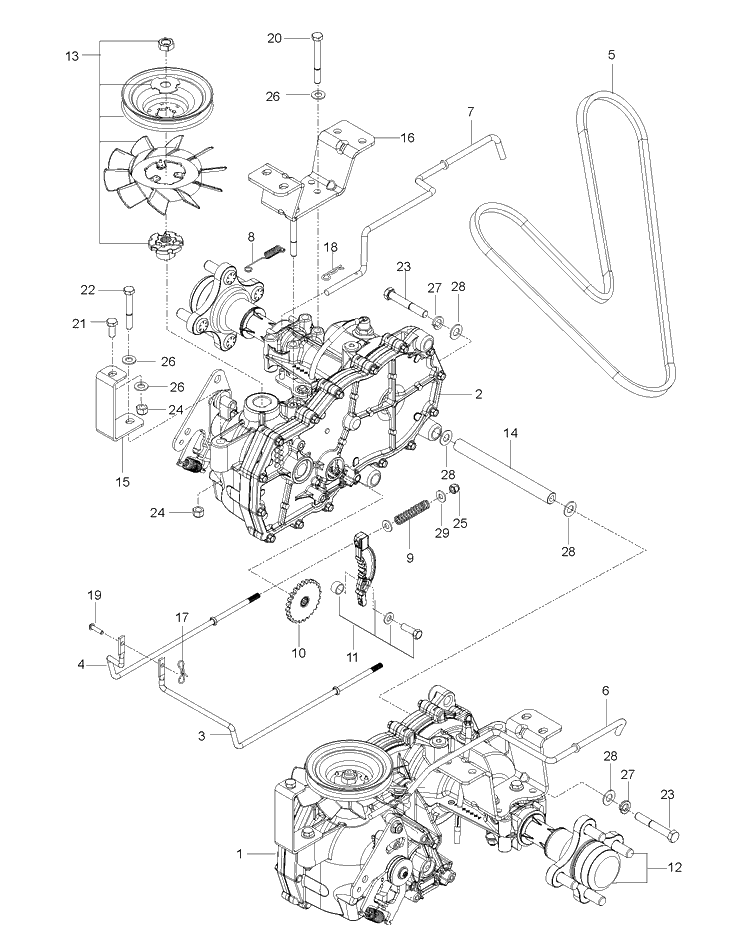 Hydraulic Pump - Motor Diagram and Parts List for Z254F (96795400300)(2018-10) Husqvarna Lawn Mower
