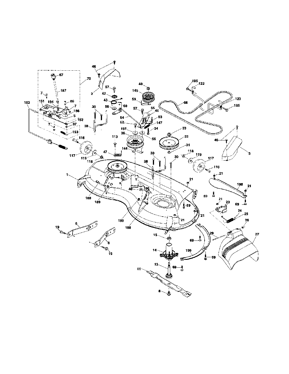 Mower deck Diagram and Parts List for YTH2246-917287540  Husqvarna Lawn Tractor