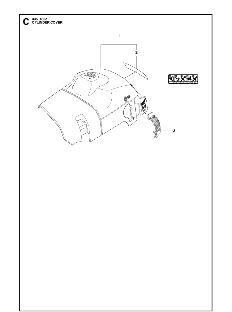 Cylinder Cover Diagram and Parts List for 435-435E 2011-05 Husqvarna Chainsaw