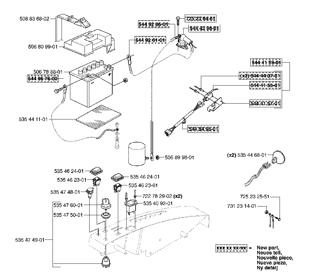 Electrical Diagram and Parts List for RIDERPRO18AWD (965095001)(2007-03) Husqvarna Lawn Tractor