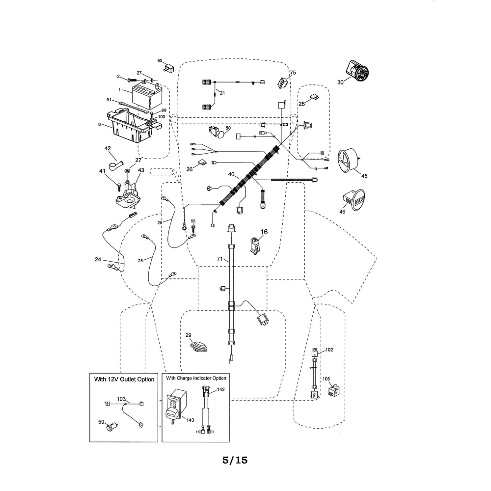 Electrical Diagram and Parts List for GT48XLSI 96043017700 Husqvarna Lawn Tractor