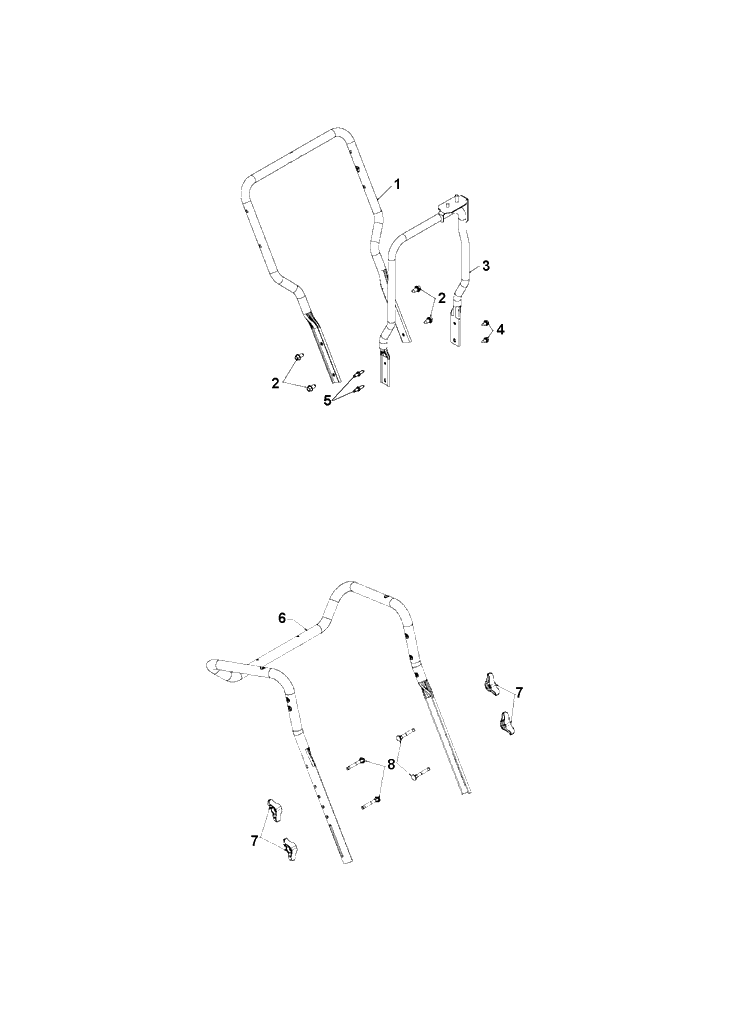 Handle Diagram and Parts List for ST324  Husqvarna Snow Blower