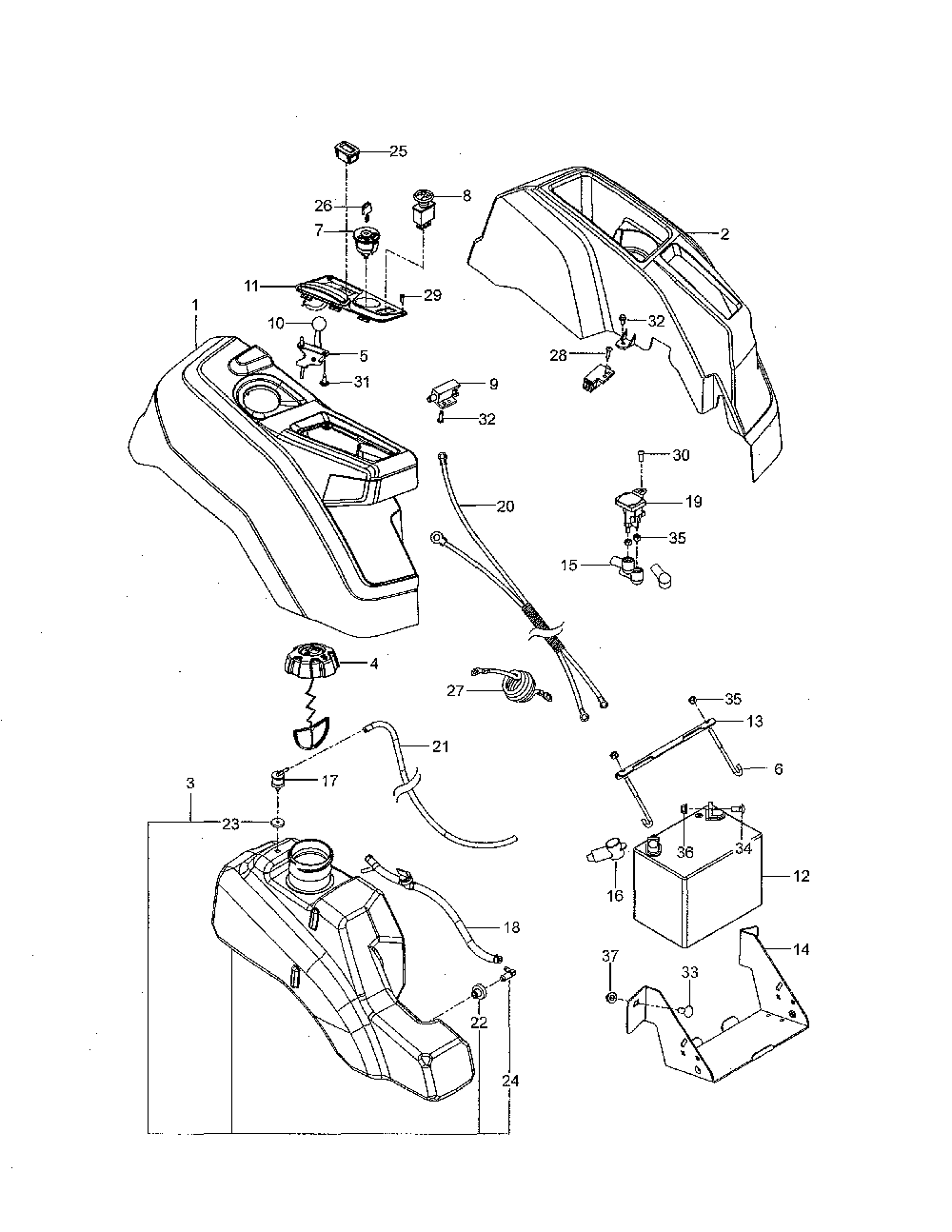 Ignition system Diagram and Parts List for 967262401-00  Husqvarna Lawn Mower