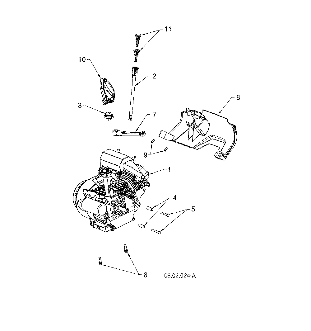 Engine assembly Diagram and Parts List for ST151-96183000405  Husqvarna Snow Blower