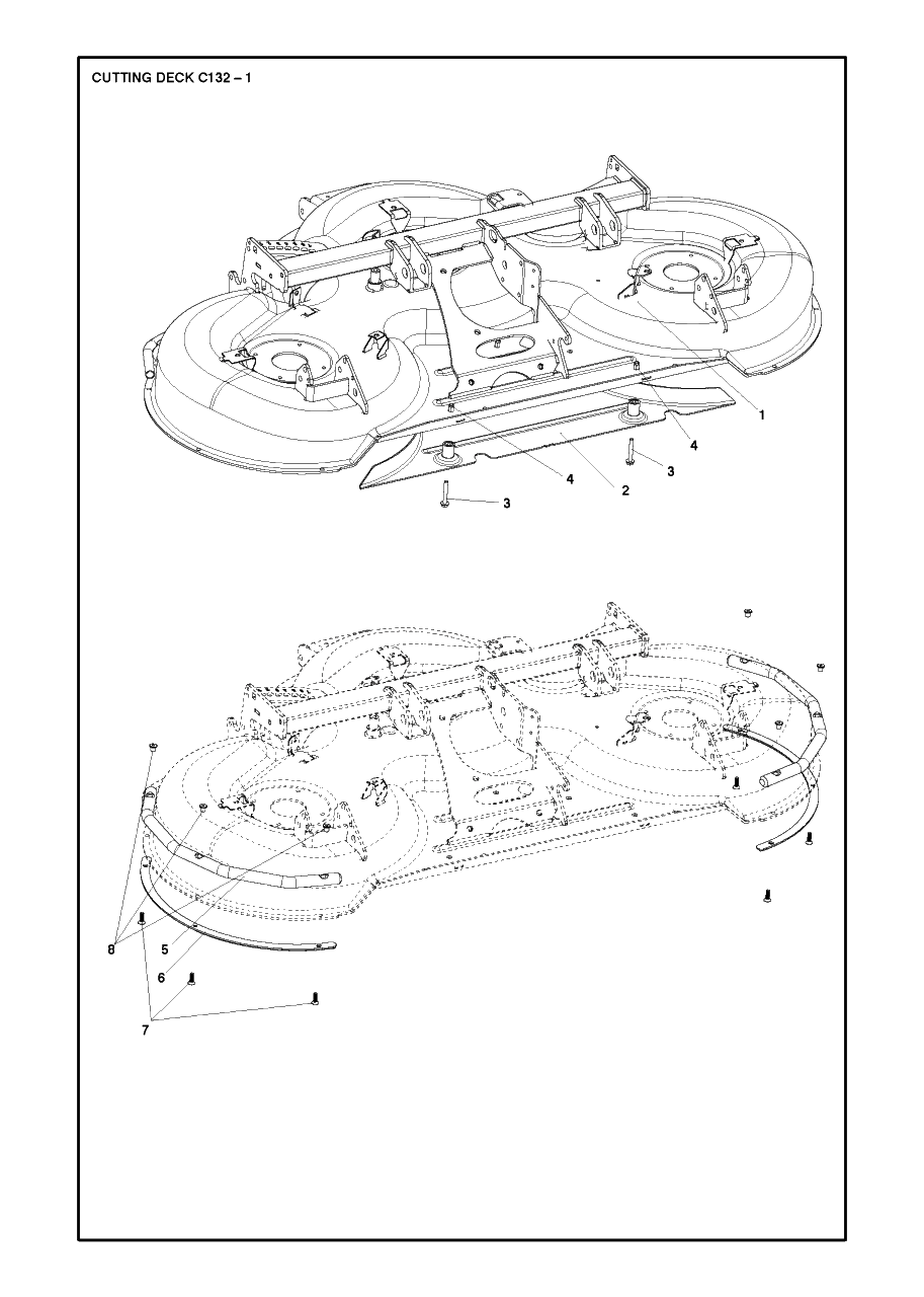 61-Inch/155cm Cutting Deck Diagram and Parts List for C155 (967293901)(2019-09) Husqvarna Lawn Tractor Accessories