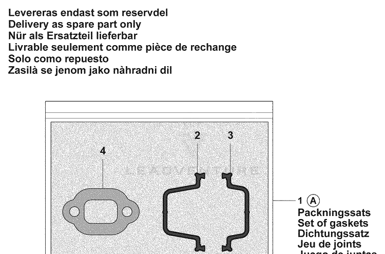 Set Of Gaskets Diagram and Parts List for 440E 2009-02 Husqvarna Chainsaw