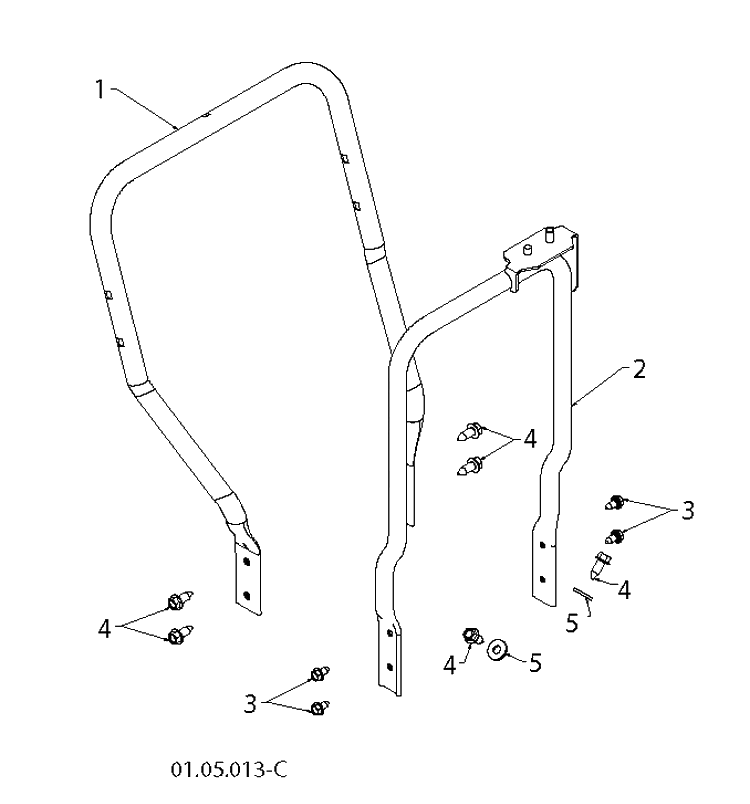 Handle 5 Diagram and Parts List for ST2109E (96191004005)(2012-06) Husqvarna Snow Blower